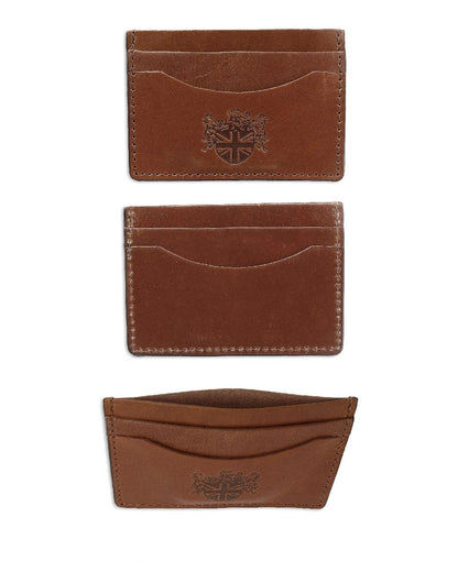 British Bag Co. Glossy Leather Card Holder in Tan 