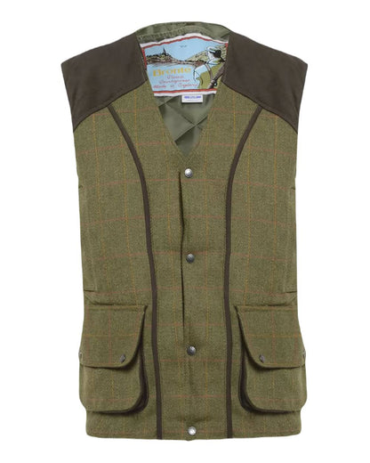 Dark Tweed With Check Bronte Derby Tweed Field Waistcoat on white background 