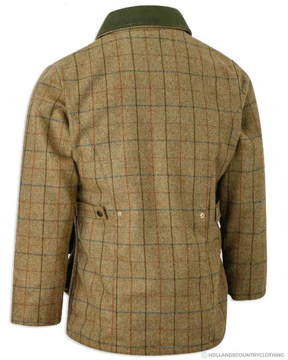 Light Green coloured Bronte Ladies Crompton Tweed Field Coat on white background 