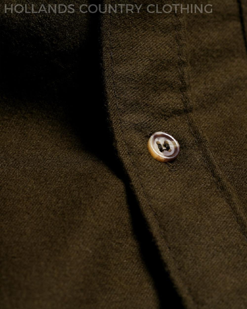 Green coloured Bronte Moleskin Shirt on white background 