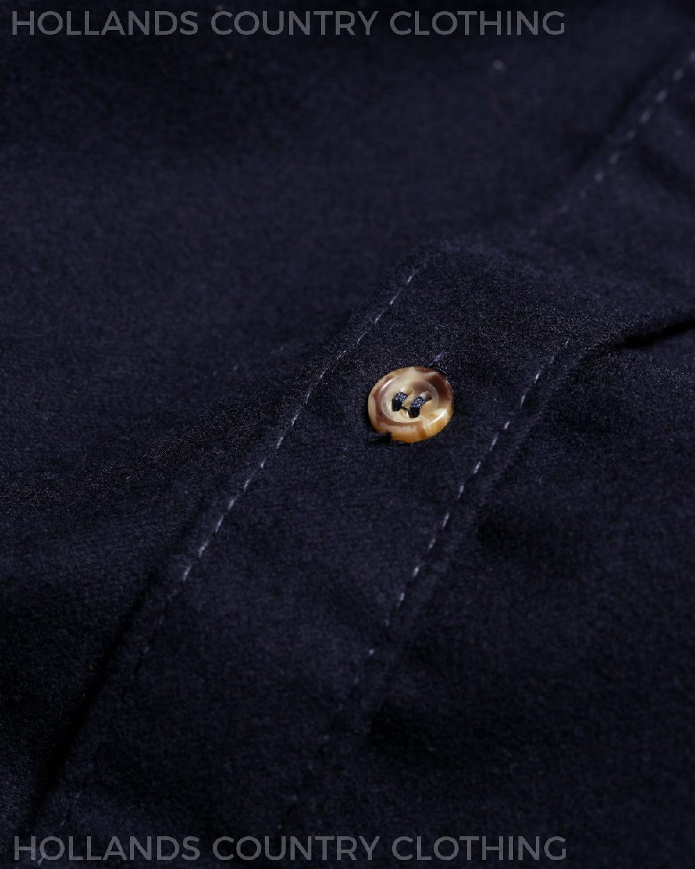 Navy coloured Bronte Moleskin Shirt on white background 