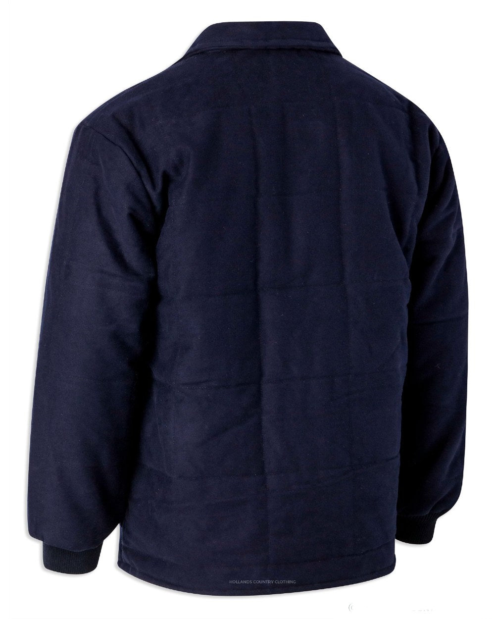 Blue coloured Bronte Quilted Moleskin Jacket on white background 