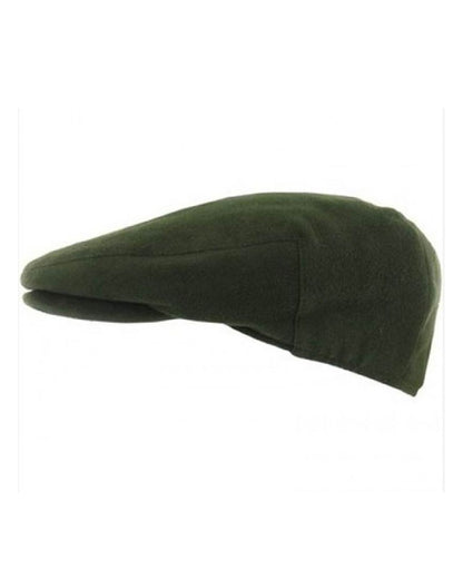 Green coloured Bronte Strathanan Moleskin Flat Cap on white background 