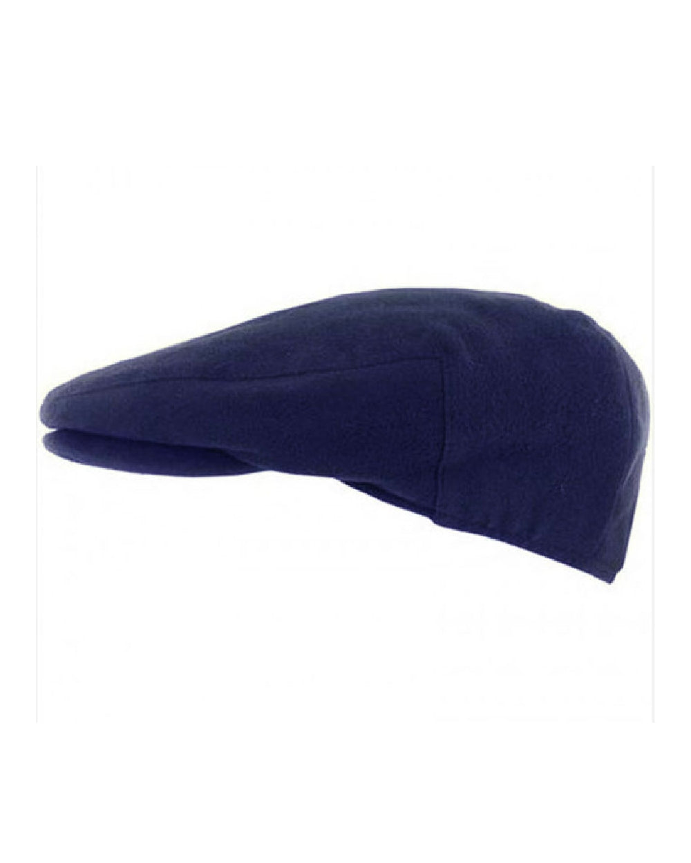 Navy coloured Bronte Strathanan Moleskin Flat Cap on white background 