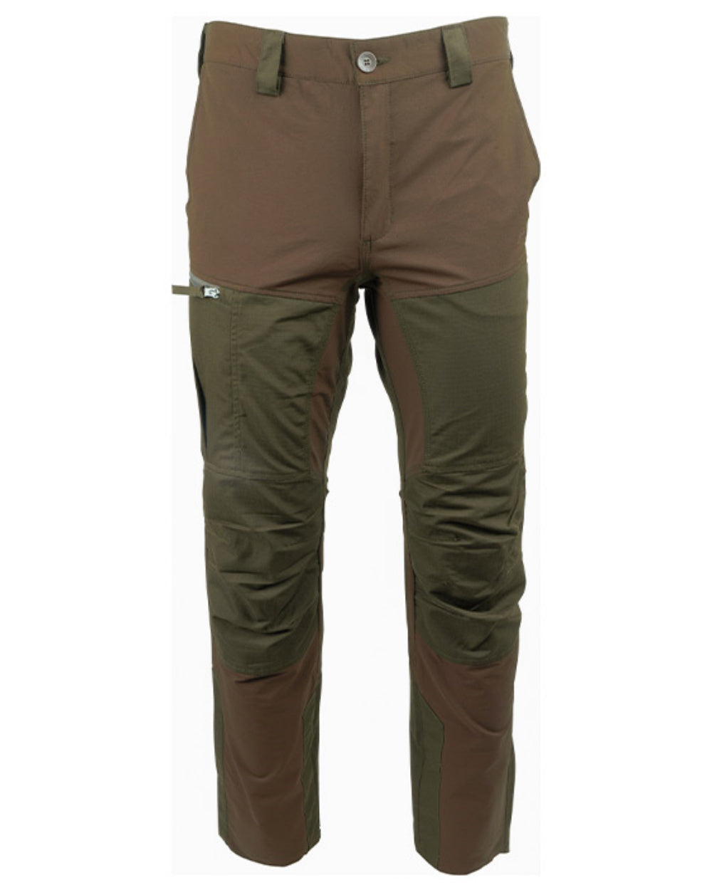 Brown Coloured Jack Pyke Technical Hybrid Trousers On A White Background 