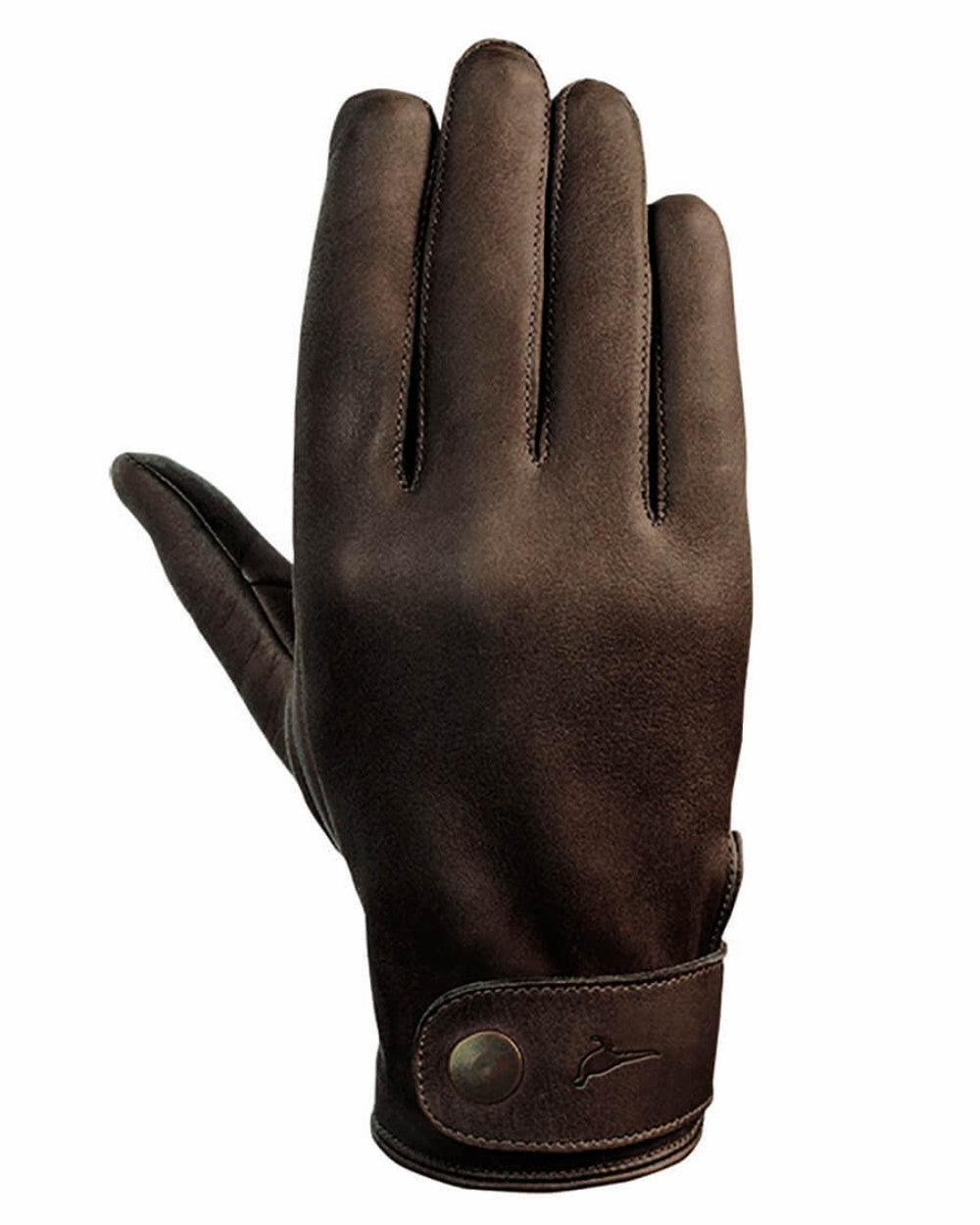 Brown Coloured Laksen London Lady Gloves On A White Background