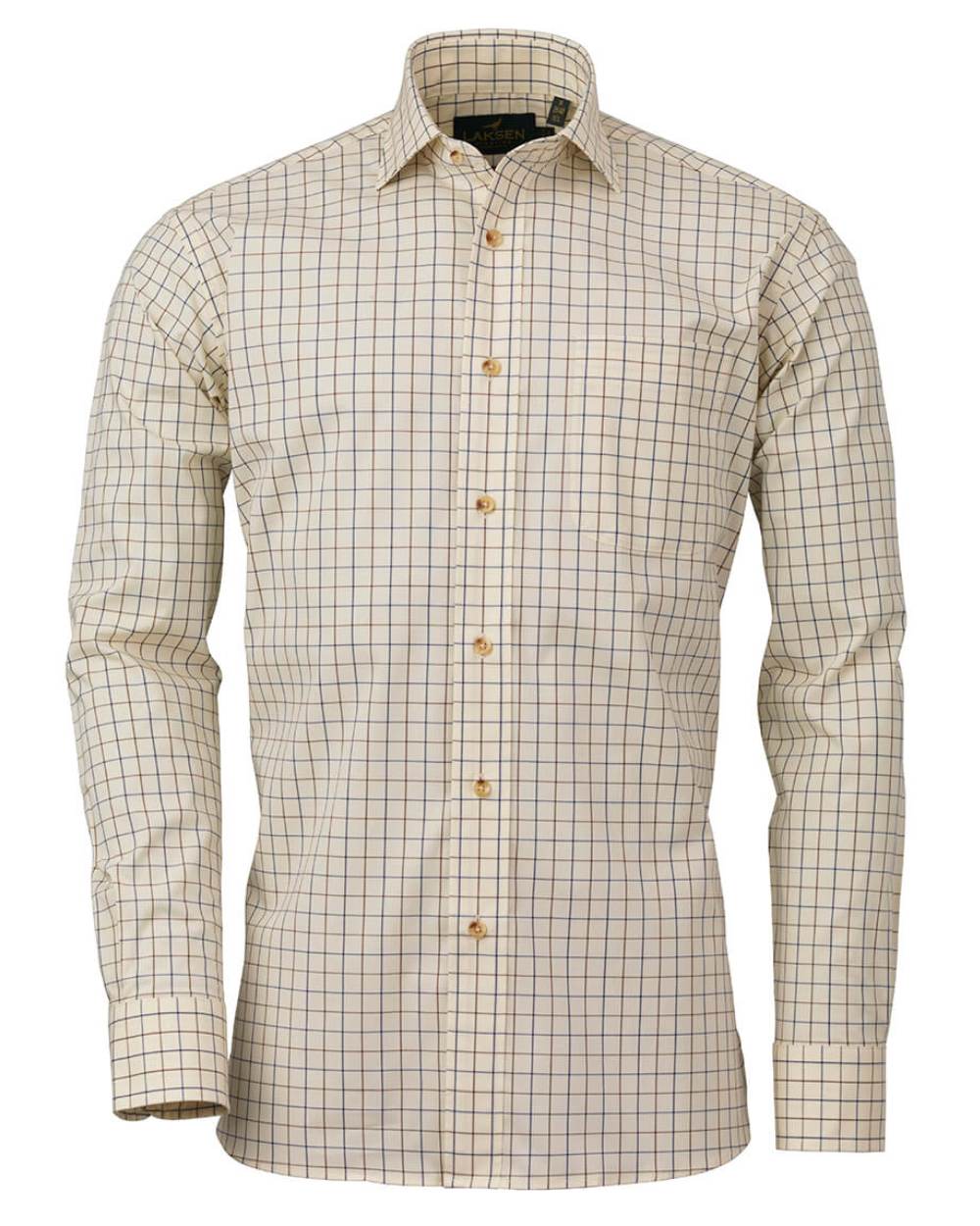 Brownie/Cornflower Coloured Nick Sporting Stretch Shirt On A White Background