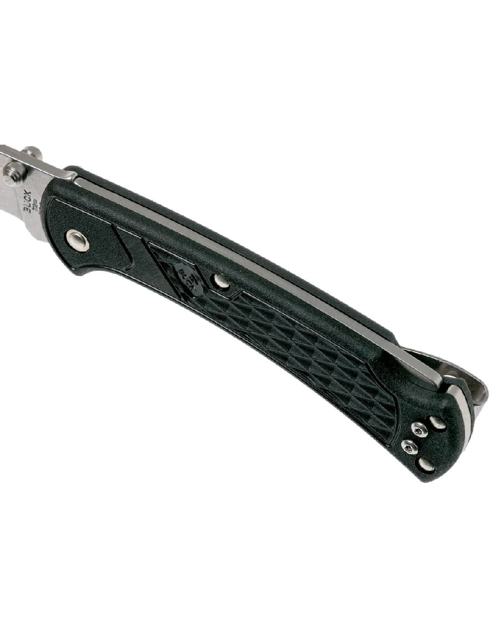 Black coloured Buck Ranger Slim Select Knife on white background 