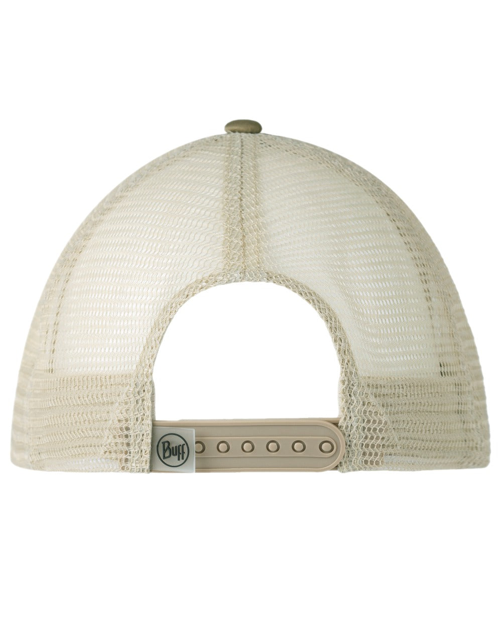 Khaki Coloured Buff Brak Trucker Cap on white background 