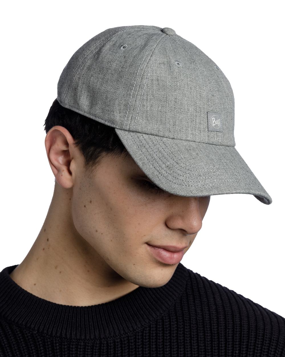 Heather Grey Coloured Buff Chill Baseball Cap on white background 