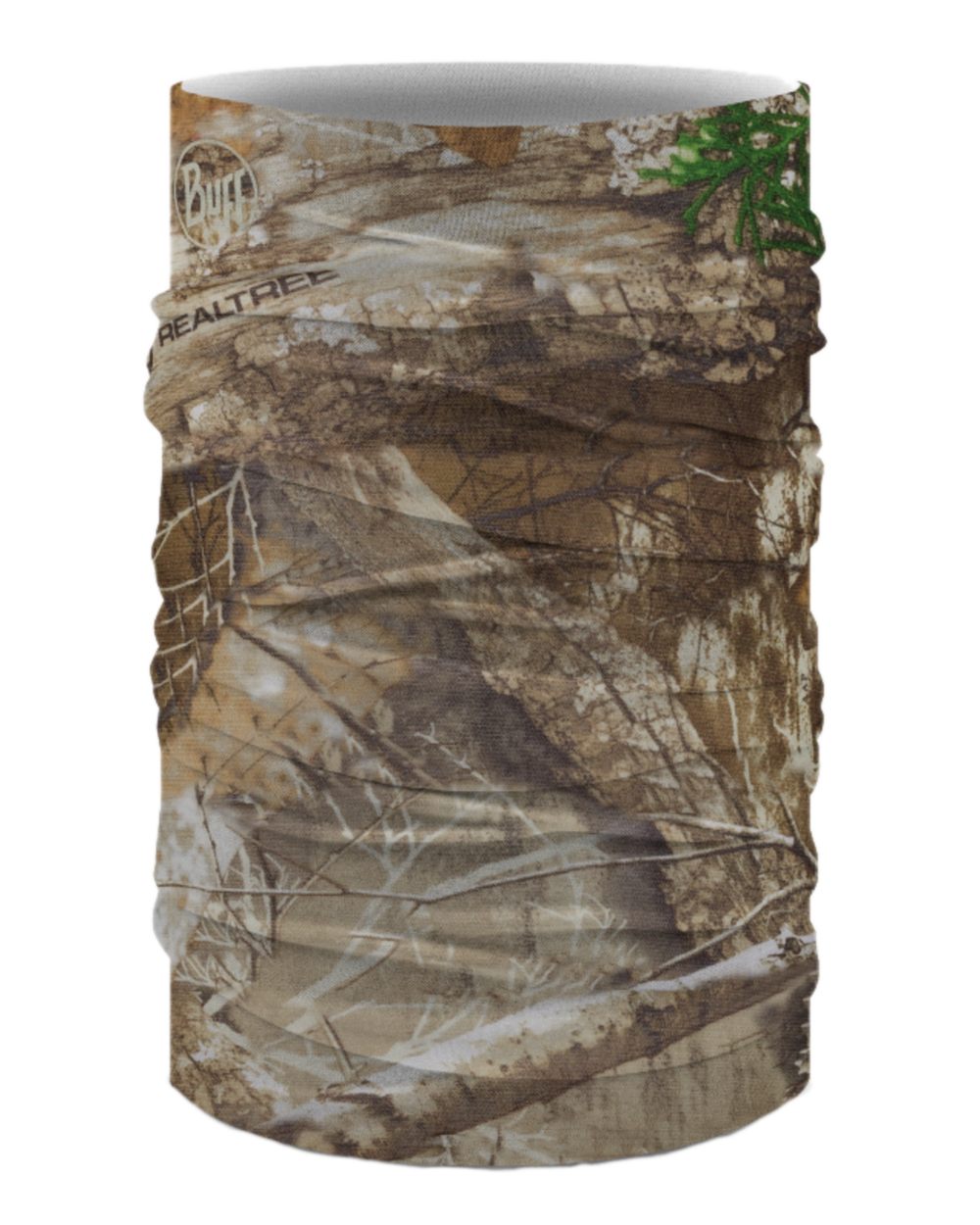 Forest coloured Buff Coolnet UV Realtree Edge Neckwear on white background 