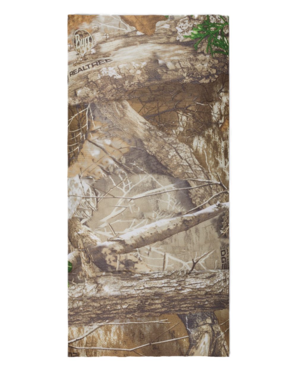 Forest coloured Buff Coolnet UV Realtree Edge Neckwear on white background 