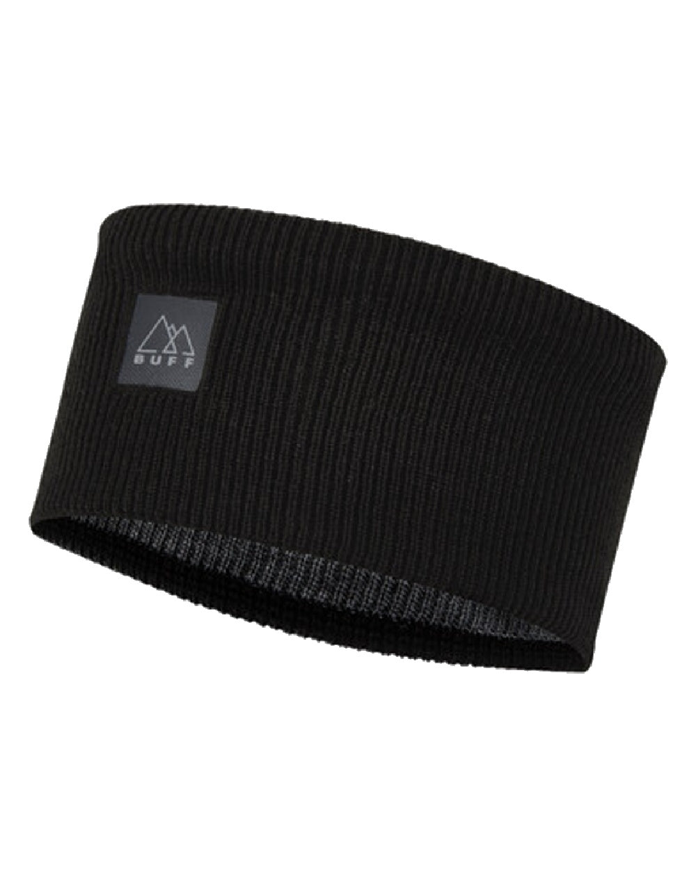 Black Coloured Buff CrossKnit Headband on white background 