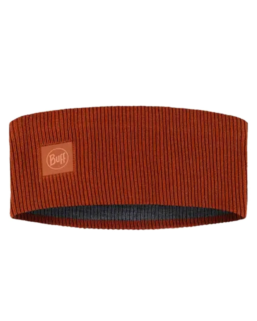 Cinnamon Coloured Buff CrossKnit Headband on white background 