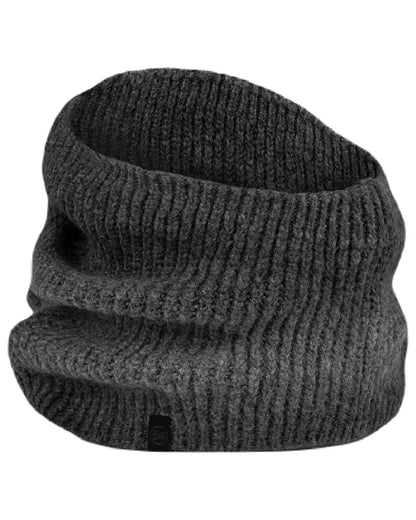 Graphite coloured Buff Datma Knitted Neckwarmer on white background 