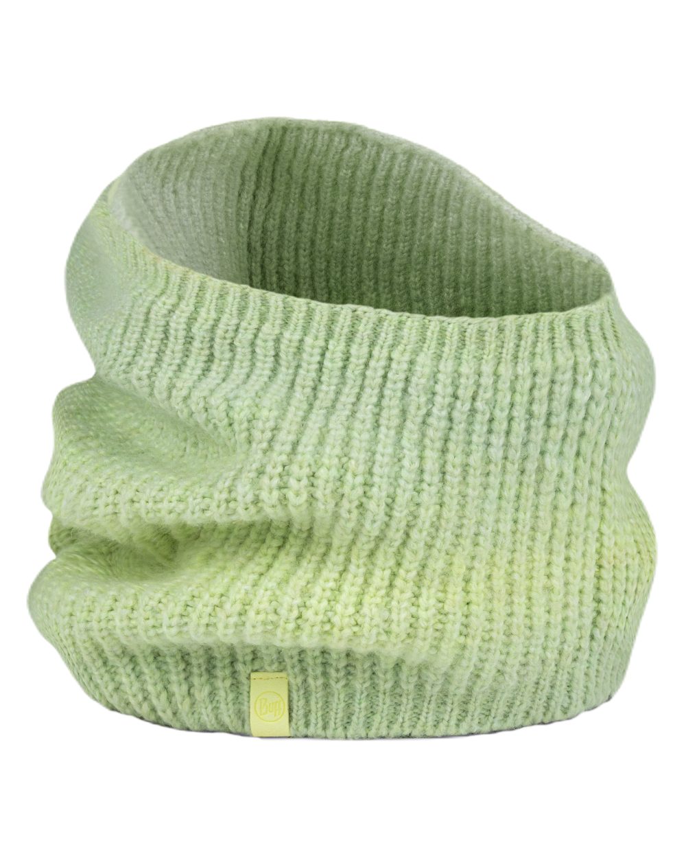 Opaline coloured Buff Datma Knitted Neckwarmer on white background 