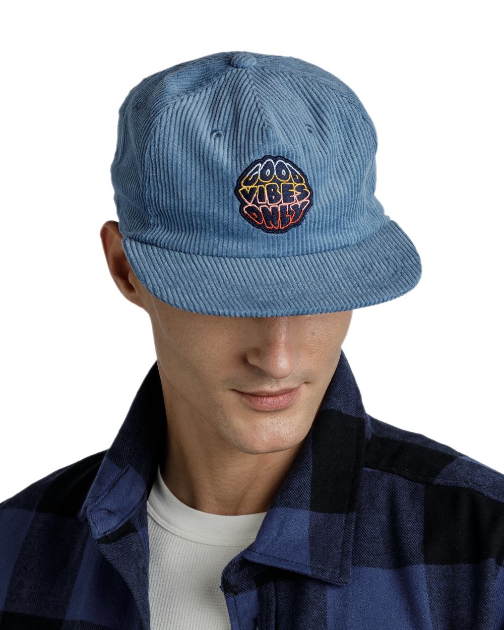 Water Coloured Buff Dister Chill Trucker Cap on white background 