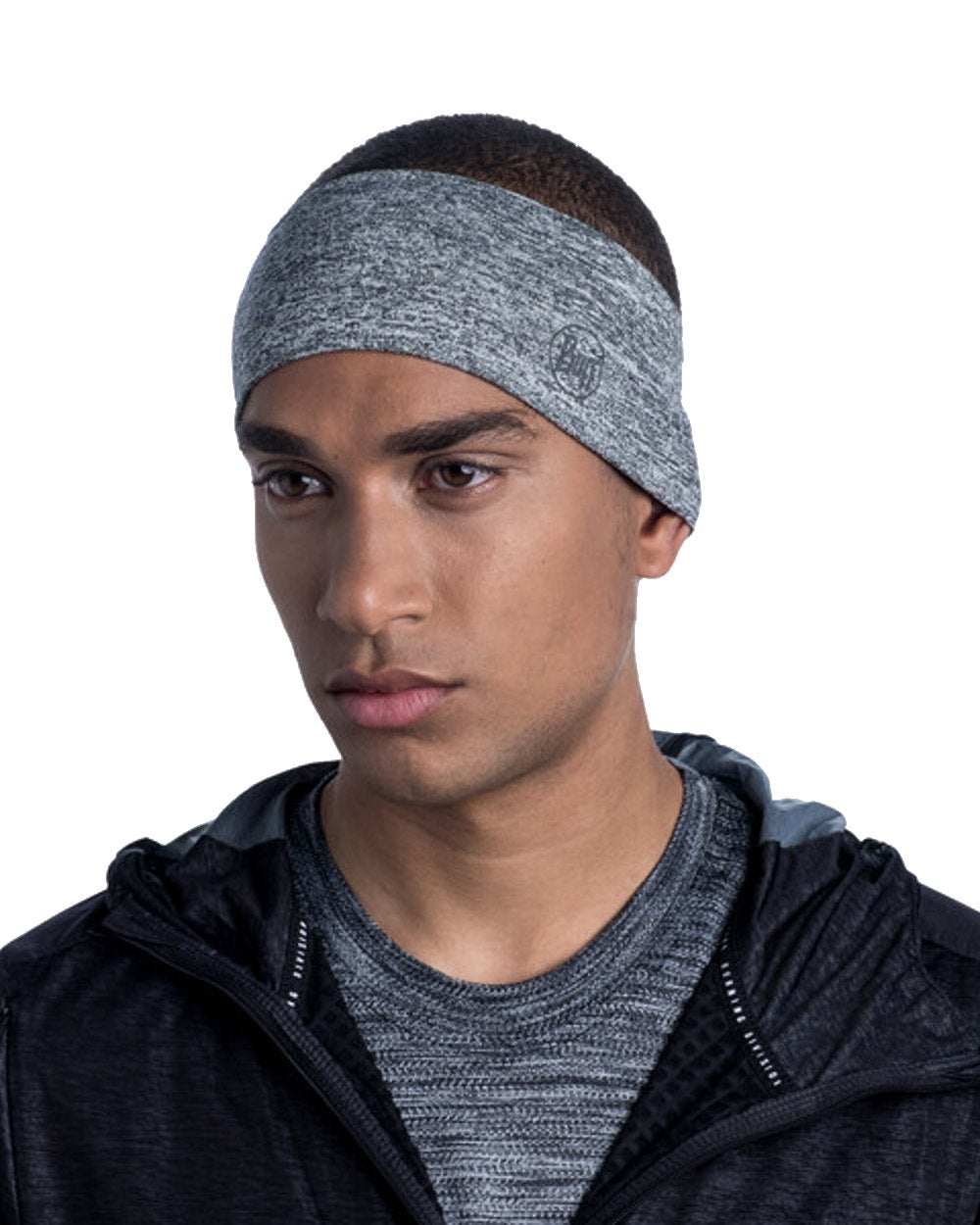 Light Grey Coloured Buff DryFlx Headband on white background 