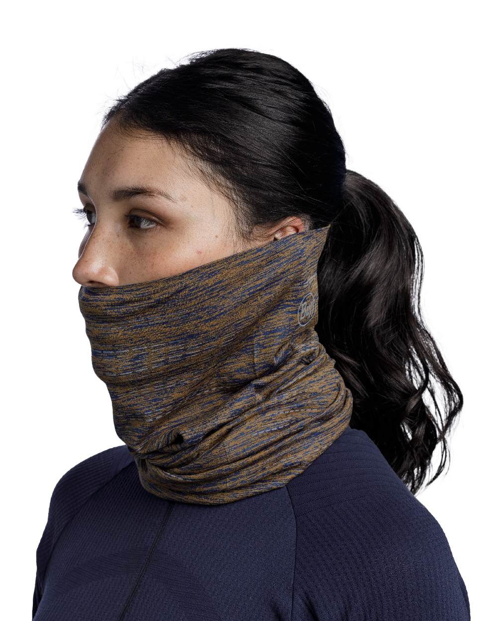 Brindle Brown Coloured Buff DryFlx Neck Gaiter on white background 