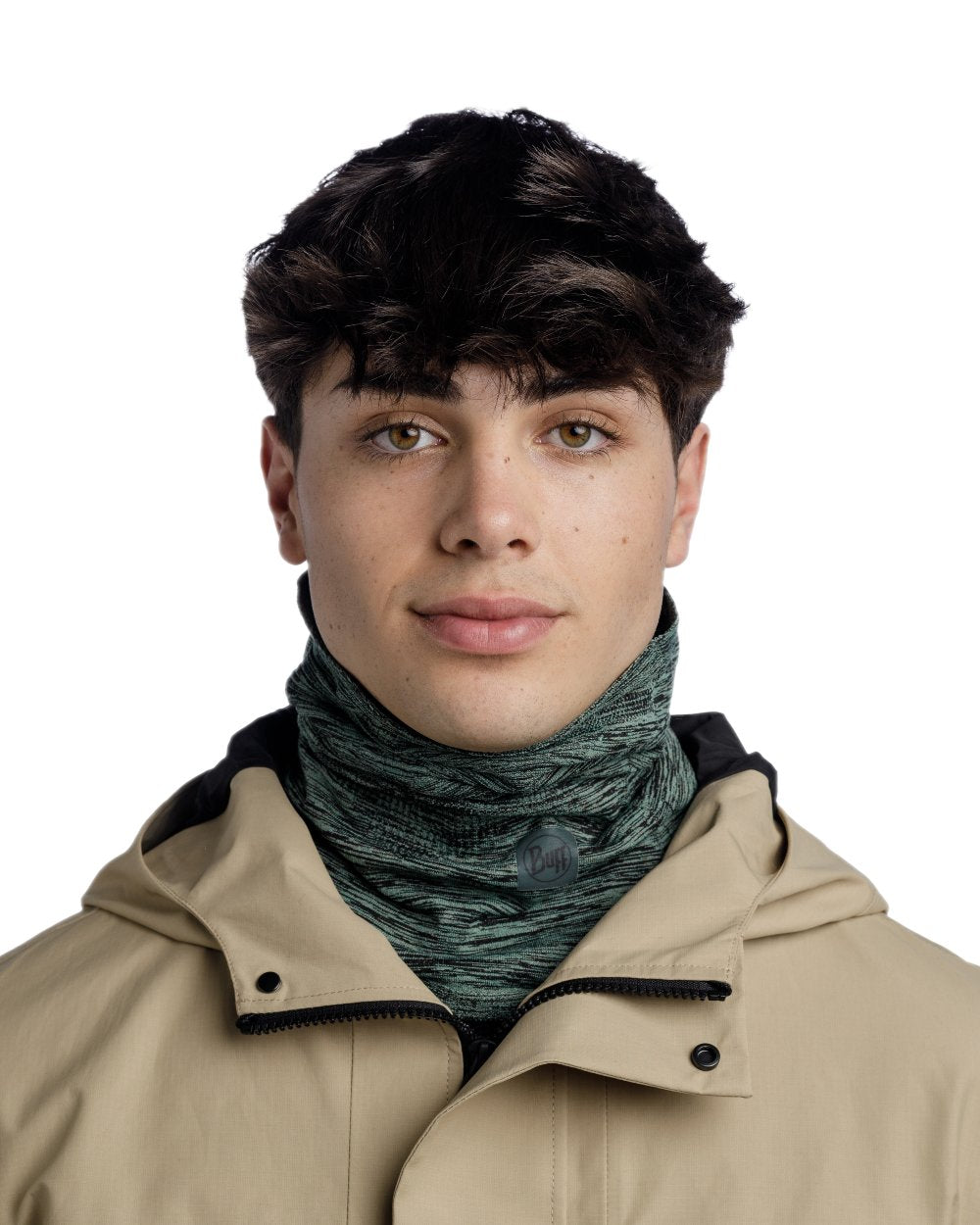 Jade Coloured Buff DryFlx Pro Neck Warmer on white background 