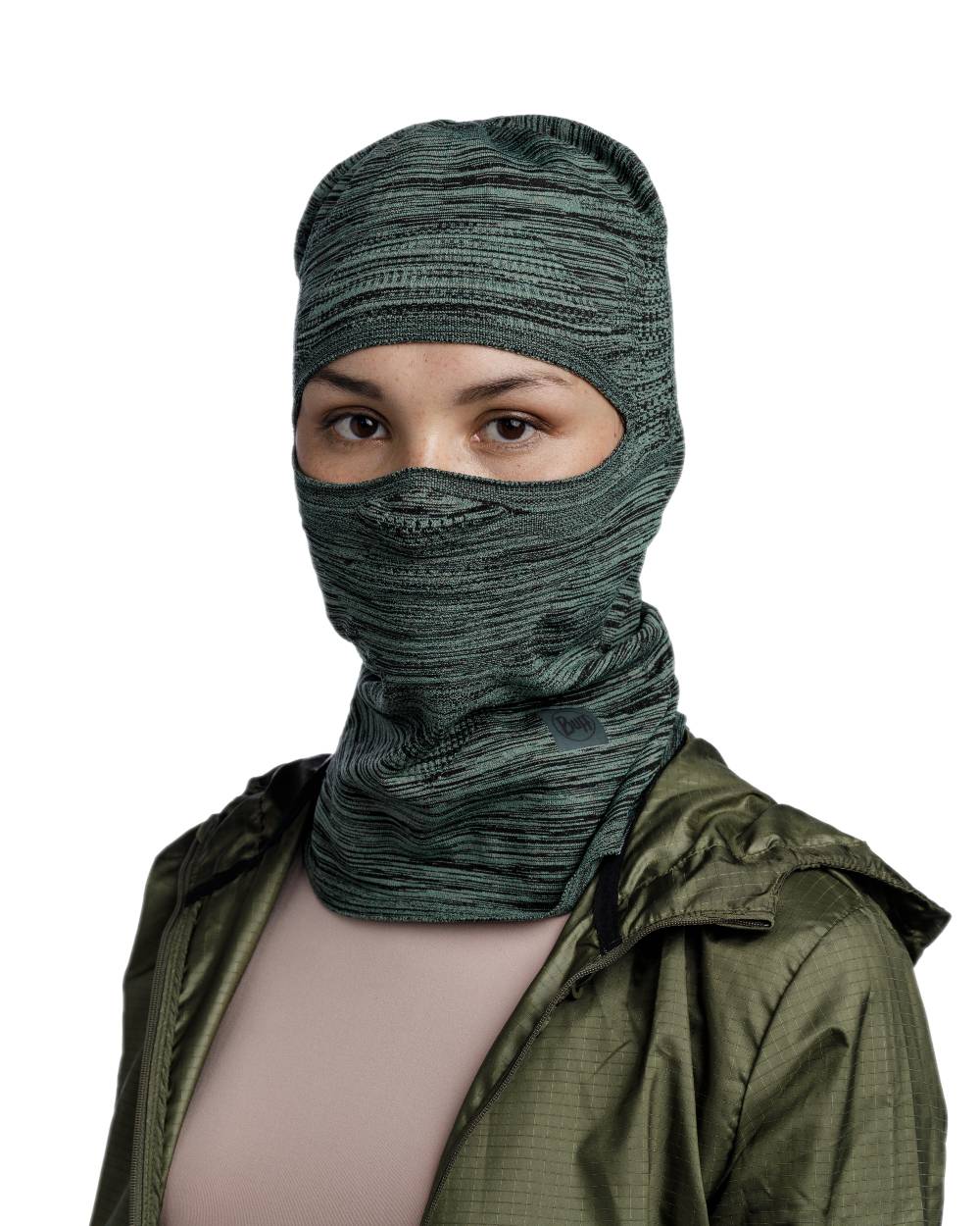 Jade Coloured Buff Dryflx Pro Solid Balaclava on white background 