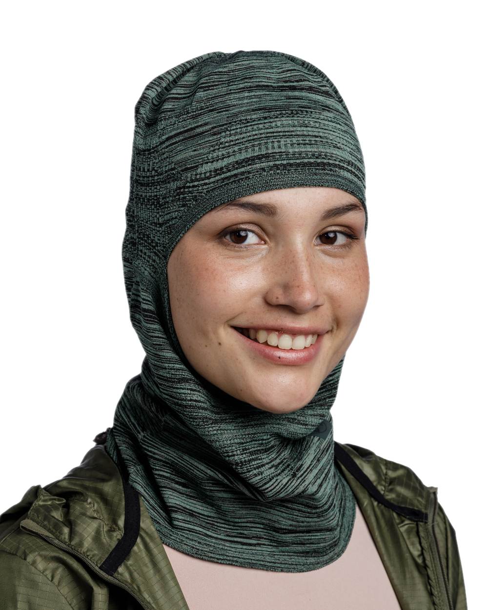 Jade Coloured Buff Dryflx Pro Solid Balaclava on white background 