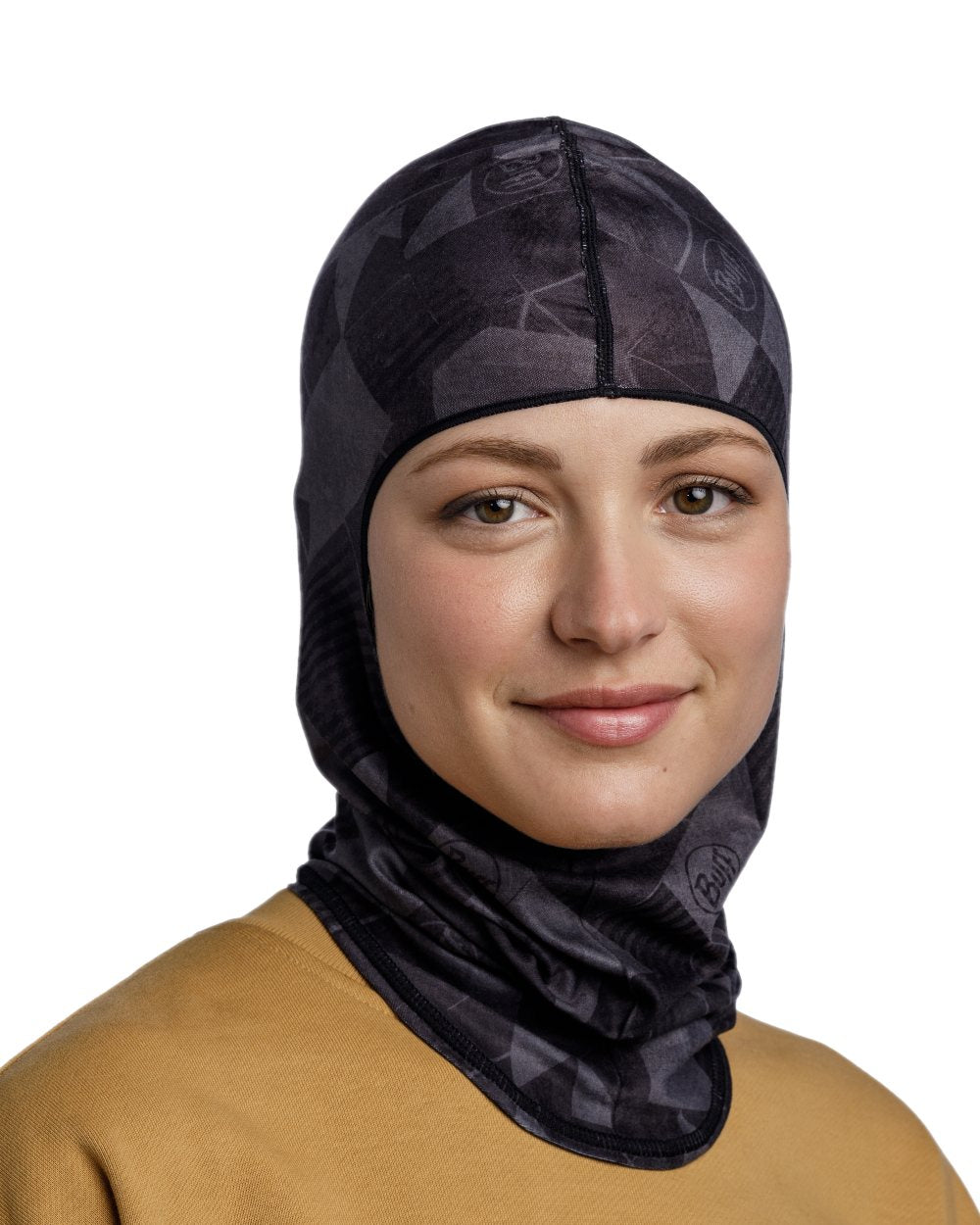 Graphite Coloured Buff Ecostretch Balaclava on white background 