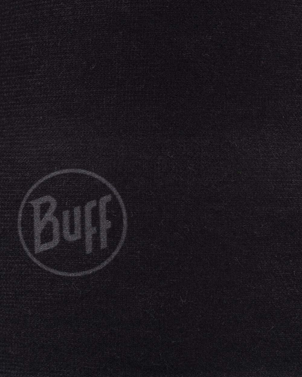 Black Coloured Buff Ecostretch Beanie on white background 