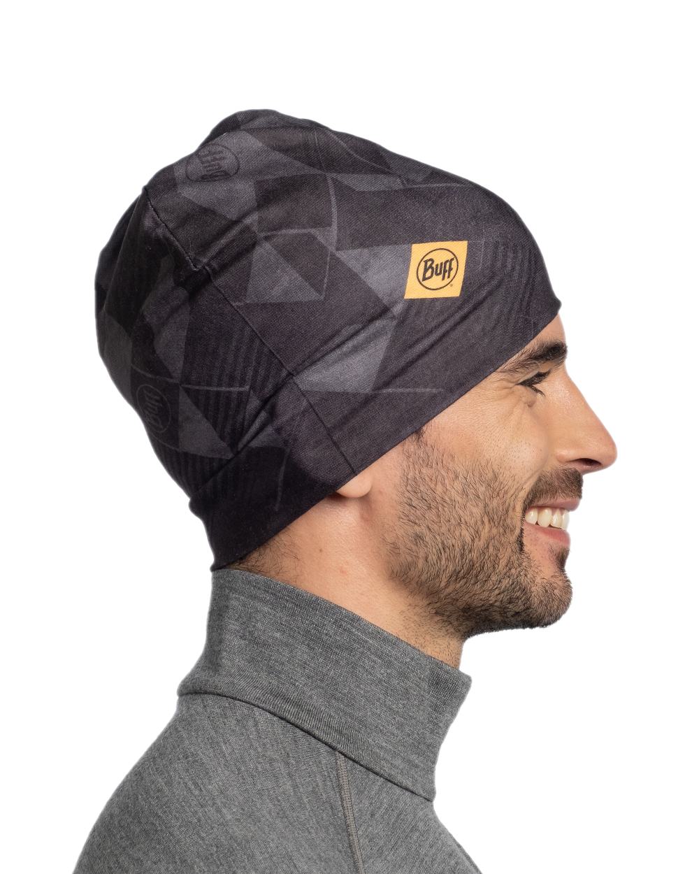 Graphite Coloured Buff Ecostretch Beanie on white background 