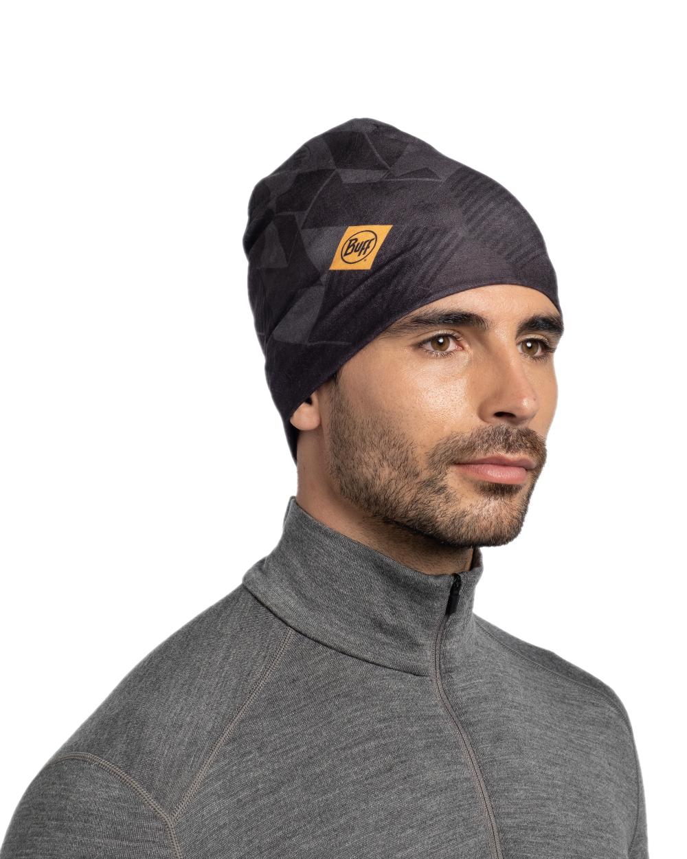 Graphite Coloured Buff Ecostretch Beanie on white background 