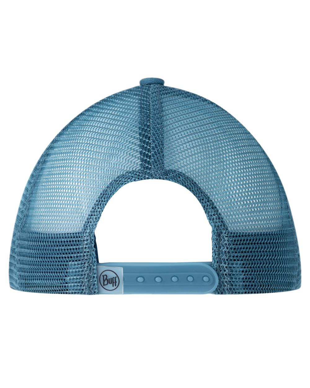 Blue Coloured Buff Explore Trucker Cap on white background 