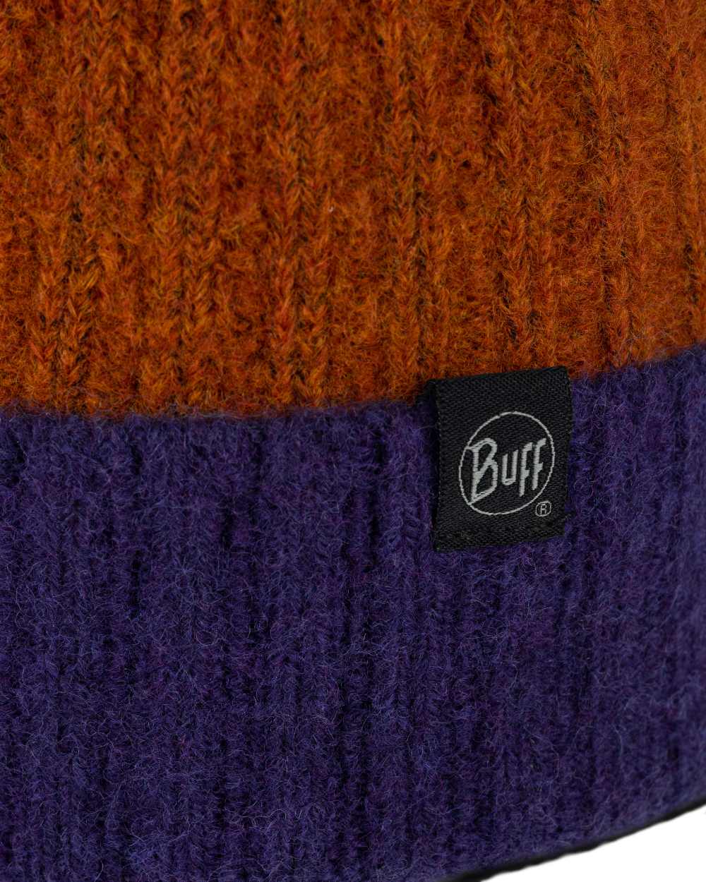 Denim Coloured Buff Nilah Knitted Beanie on white background 