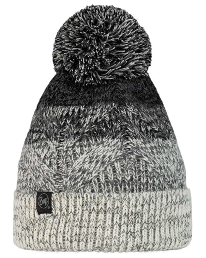 Grey Coloured Buff Masha Knitted &amp; Fleece Beanie on white background 