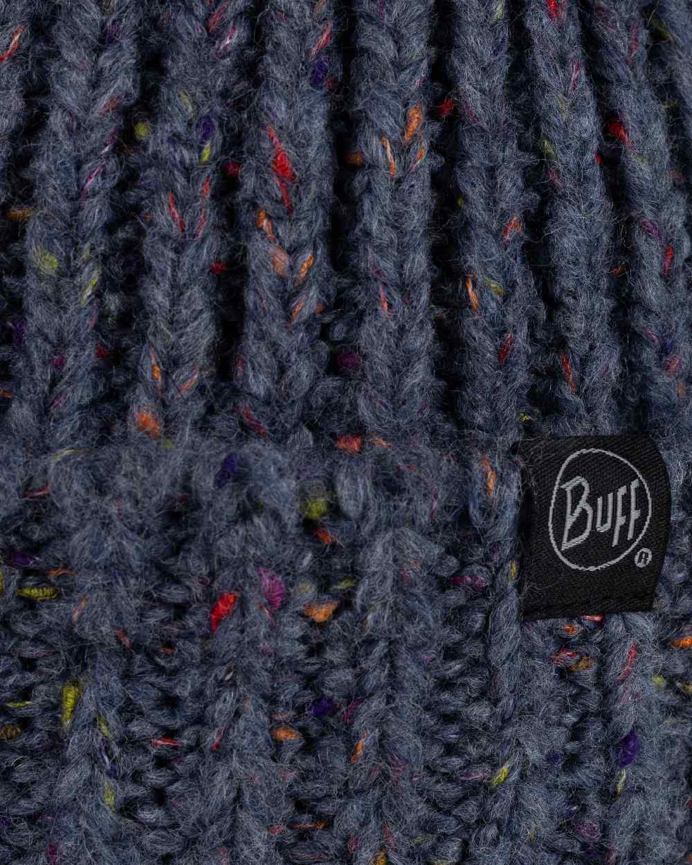 Water Coloured Buff Kim Knitted Fleece Beanie on white background 