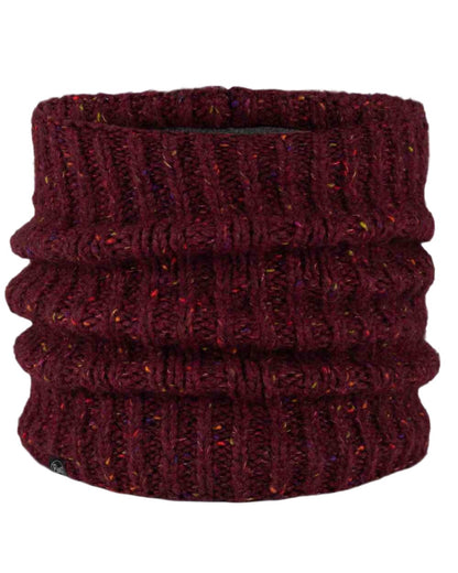 Dahlia Coloured Buff Kim Knitted &amp; Fleece Neckwarmer on white background 