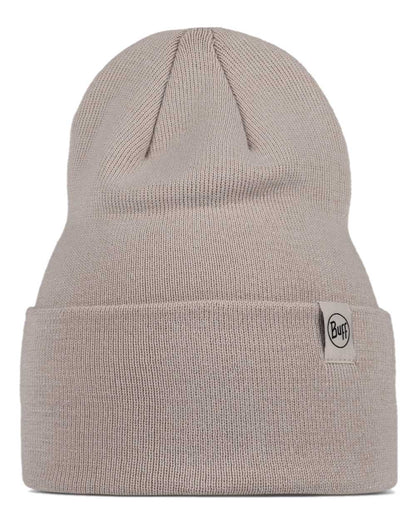 Birch Grey Coloured Buff Linon Knitted Beanie on white background 