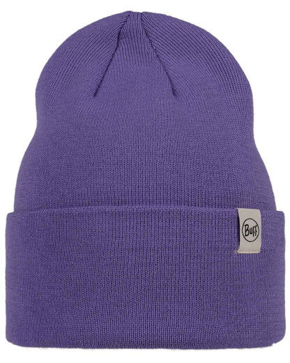 Metaverse Coloured Buff Linon Knitted Beanie on white background 