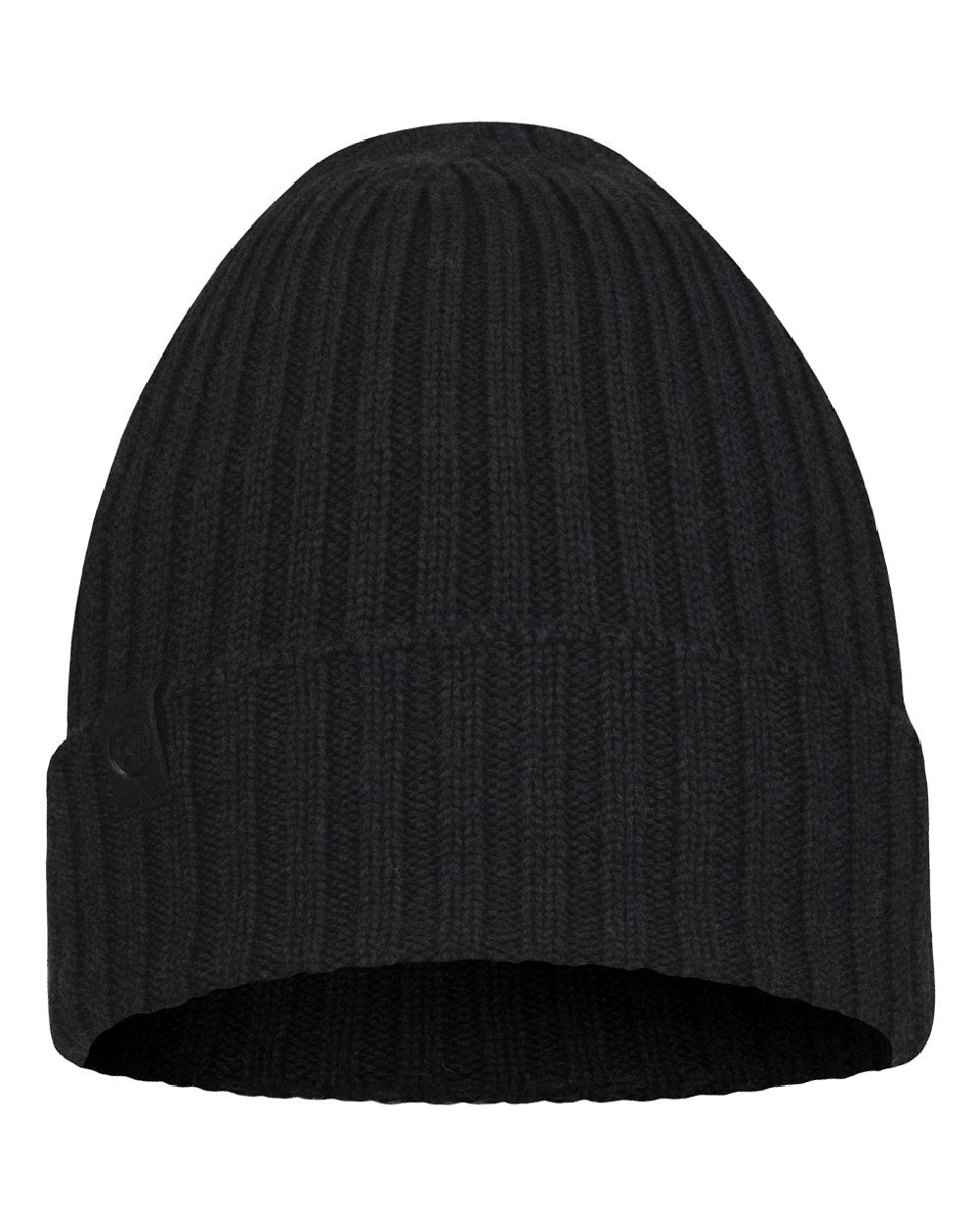 Graphite Coloured Buff Knitted Norval Beanie on white background 