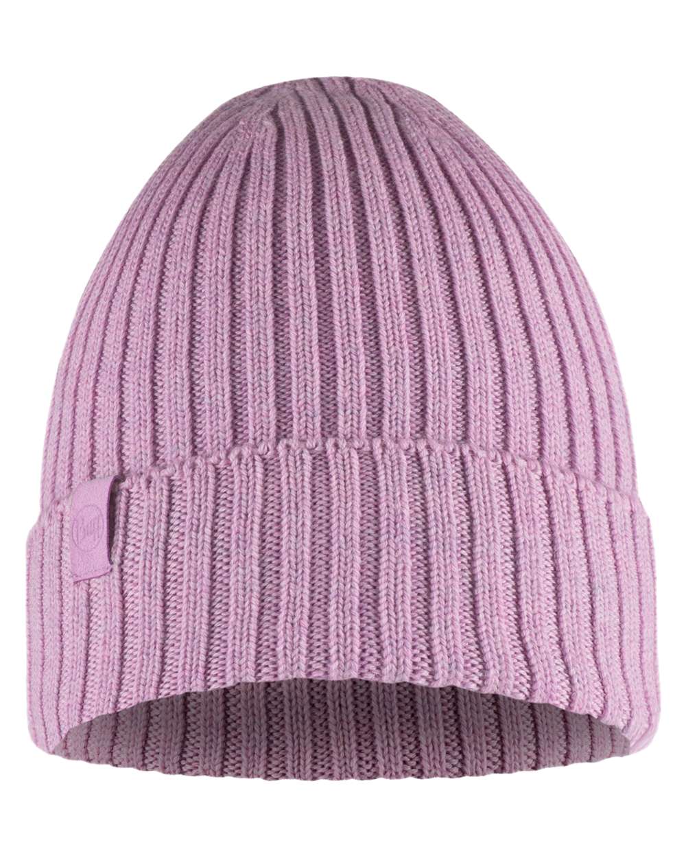 Pansy Coloured Buff Knitted Norval Beanie on white background 