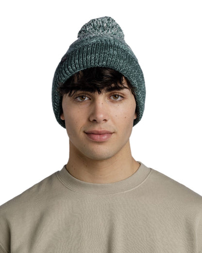 Silversage Coloured Buff Masha Knitted &amp; Fleece Beanie on white background 