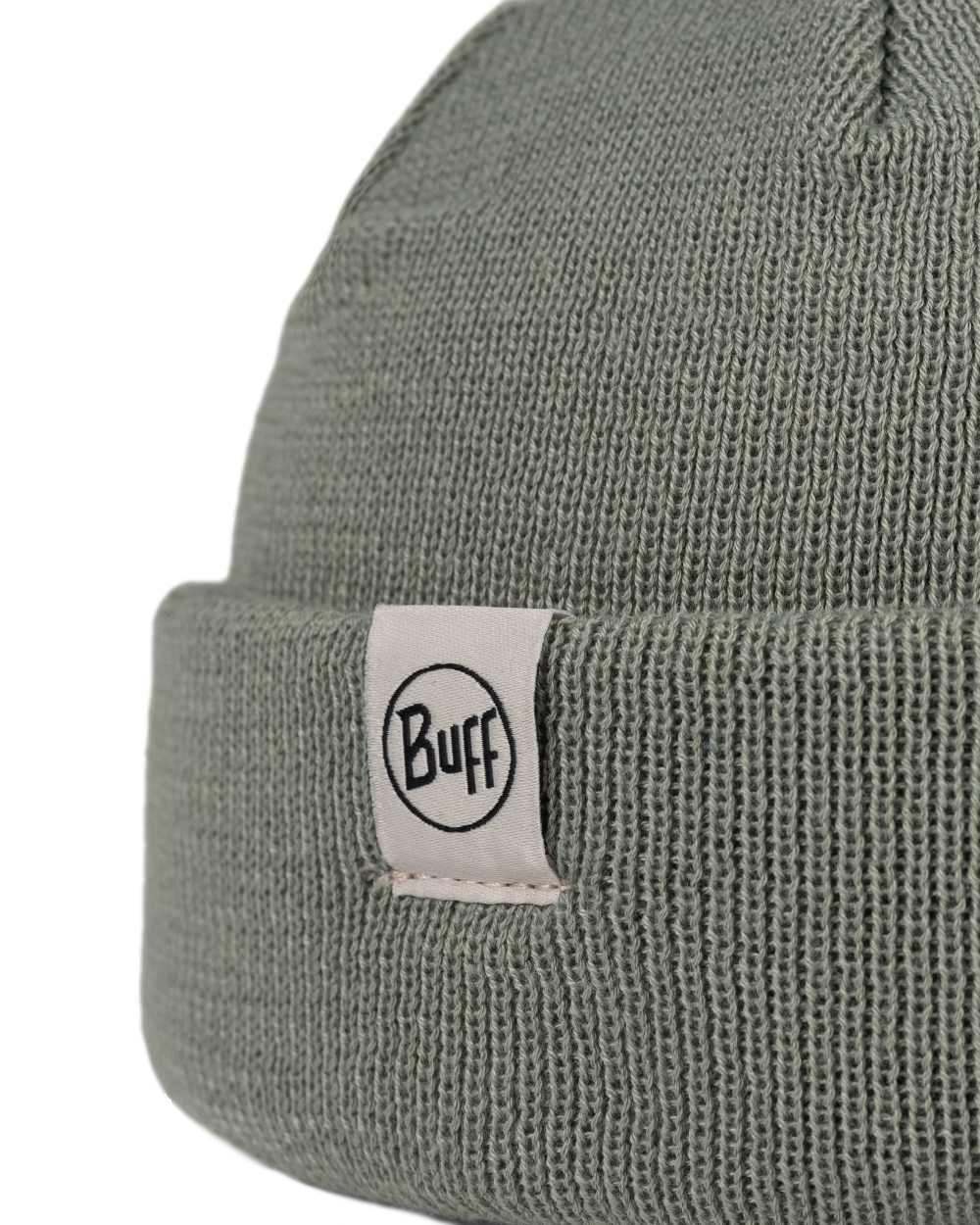 Opaline Coloured Buff Lilon Fisherman Knitted Beanie on white background 