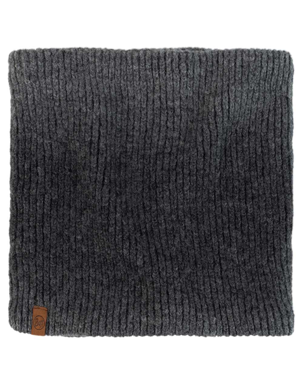 Graphite Coloured Buff Marin Knitted &amp; Polar Neck Warmer on white background 