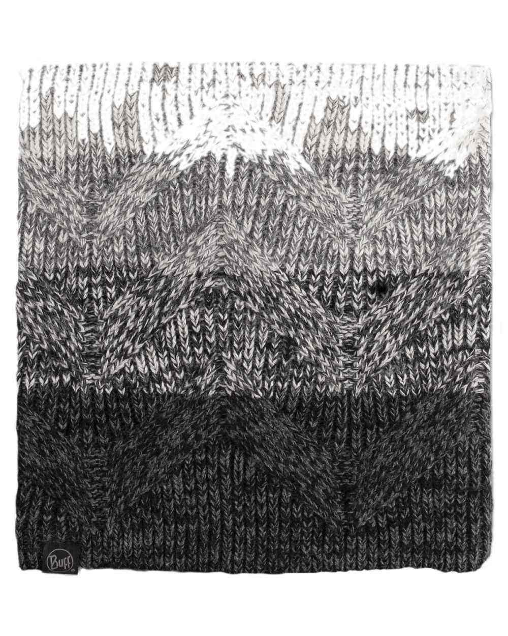 Grey Coloured Buff Masha Knitted Polar Neck Warmer on white background 