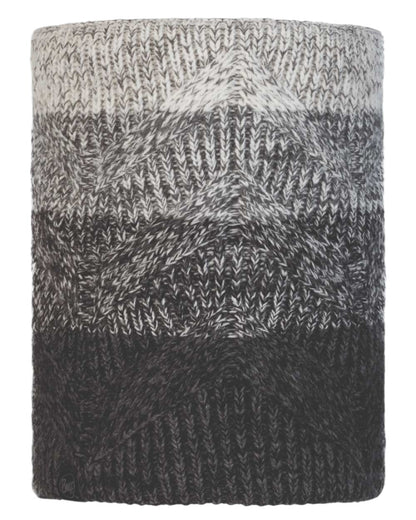 Grey Coloured Buff Masha Knitted &amp; Polar Neck Warmer on white background 