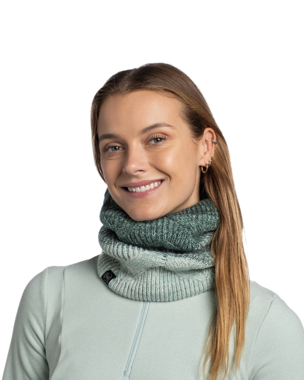 Silversage Coloured Buff Masha Knitted &amp; Polar Neck Warmer on white background 