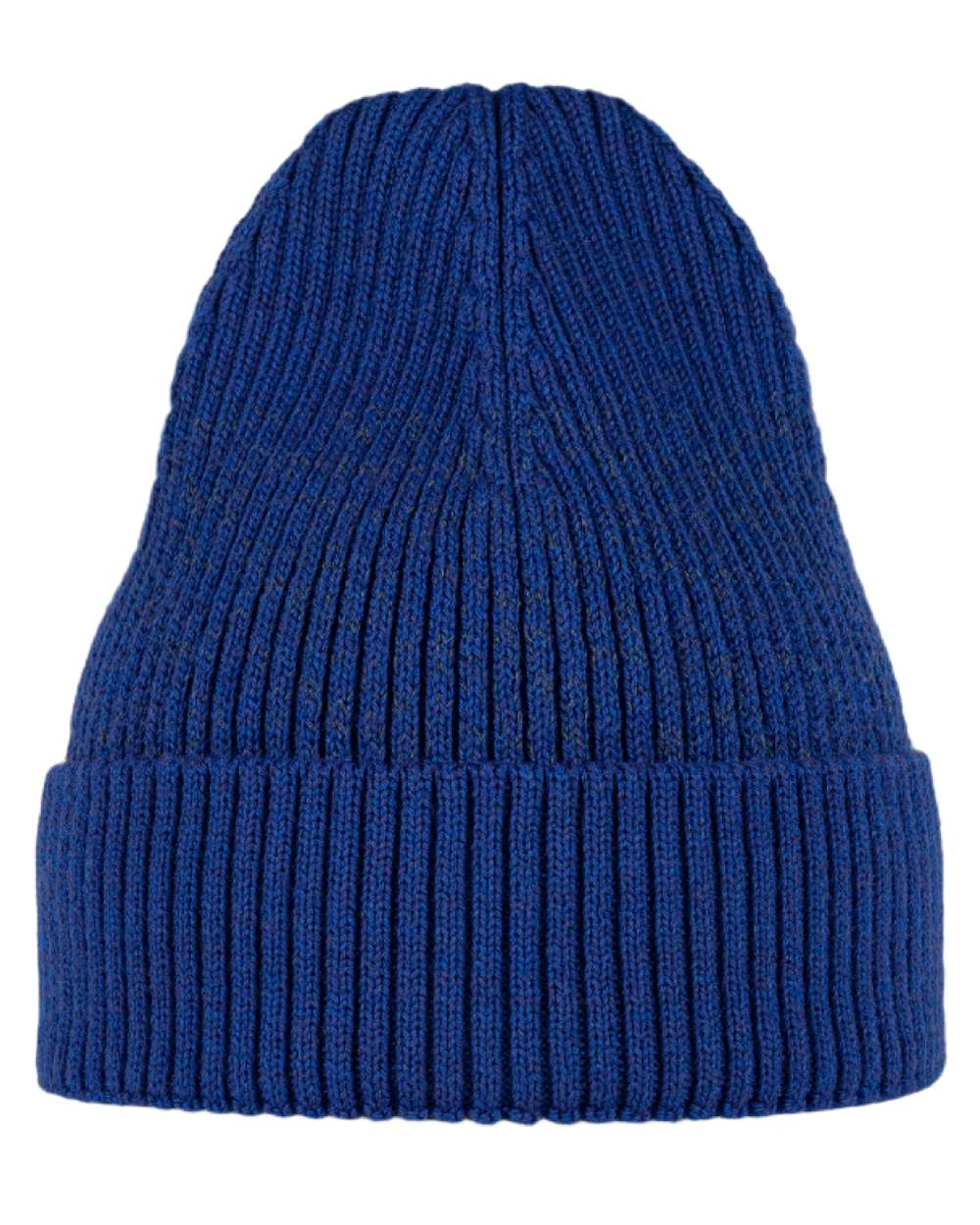 Cobalt Coloured Buff Merino Active Beanie on white background 