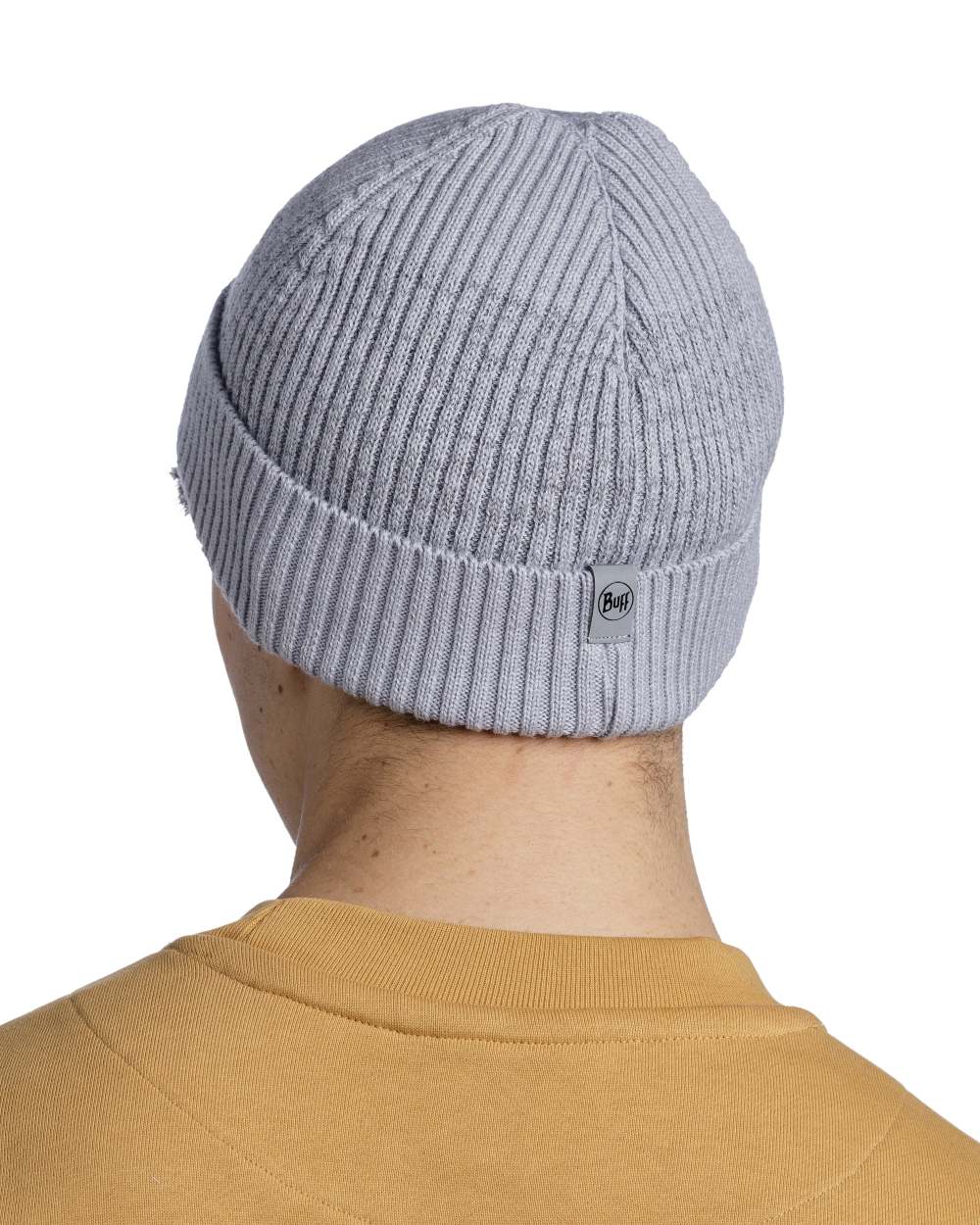 Light Grey Coloured Buff Merino Active Beanie on white background 