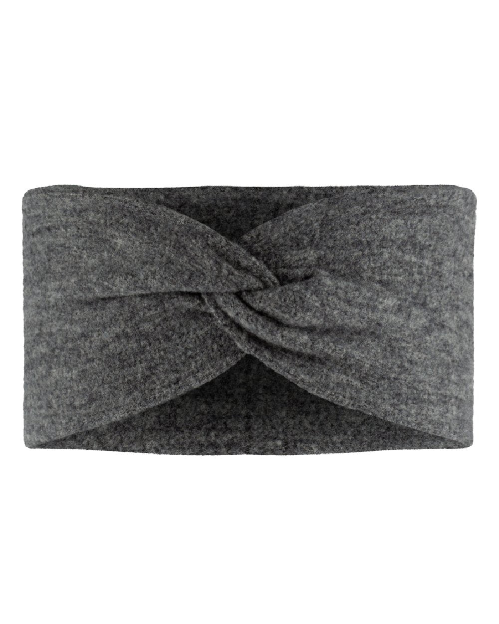 Grey Coloured Buff Merino Fleece Headband on white background 