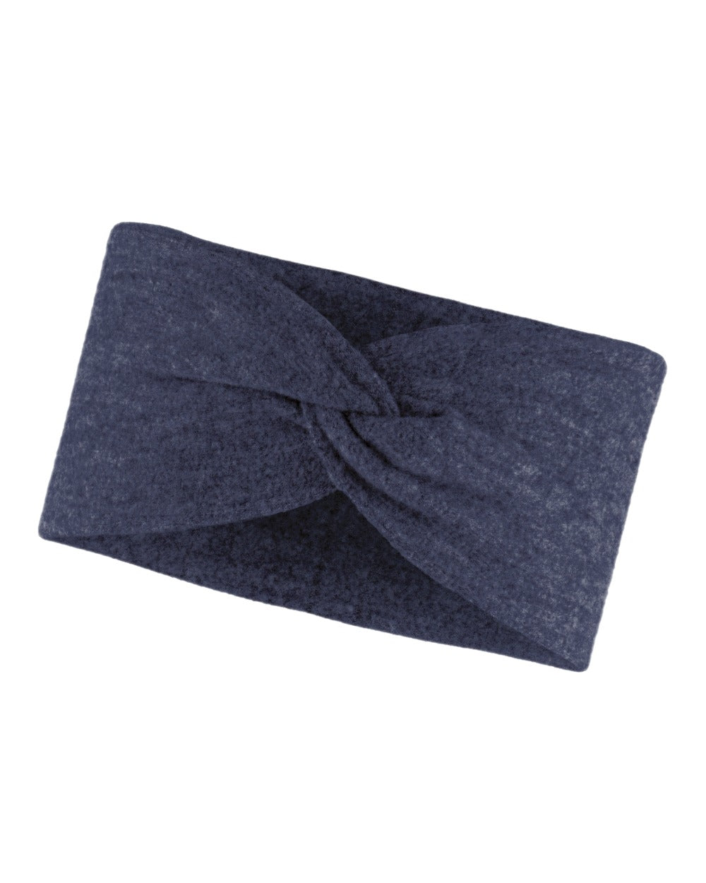 Navy Coloured Buff Merino Fleece Headband on white background 
