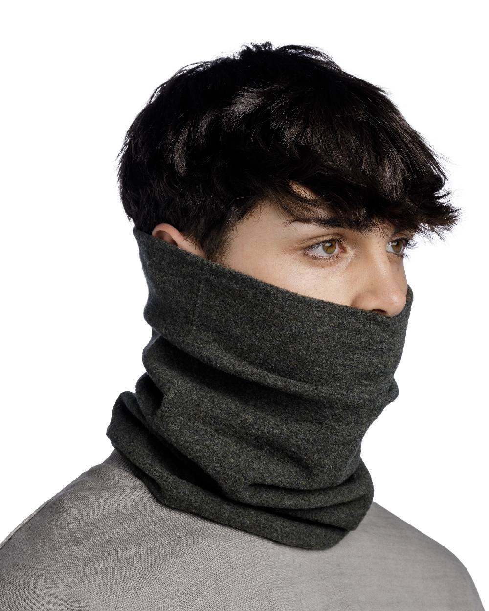 Cedar Coloured Buff Merino Fleece Neck Warmer on white background 